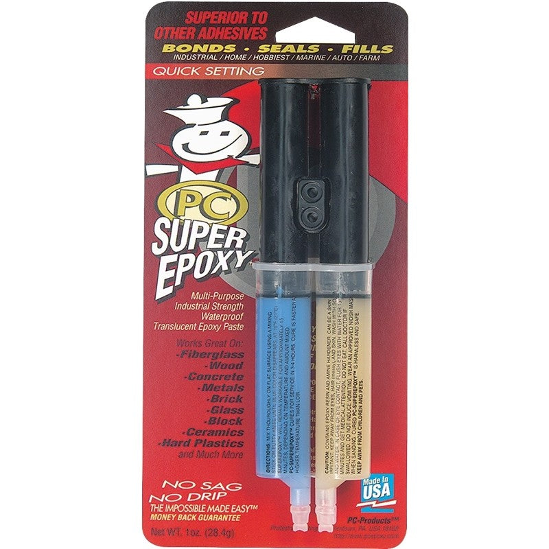 Protective Coating PC-SuperEpoxy 016619 Epoxy Adhesive, Blue, Paste, 1 oz, Syringe