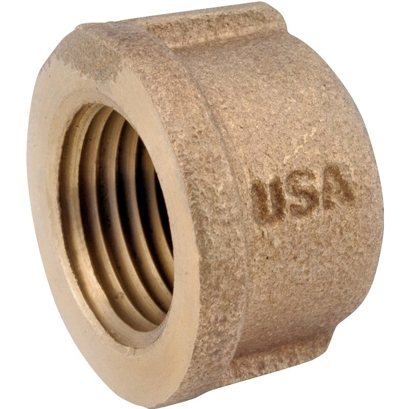 Anderson Metals 738108-12 Pipe Cap, 3/4 in, IPT, Brass, Red, 200 psi Pressure