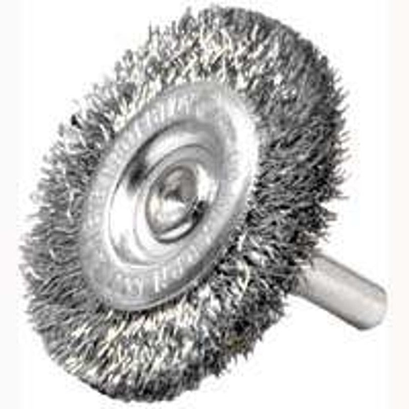 Weiler 36411 Wire Wheel Brush, 2 in Dia, 1/4 in, Steel Bristle