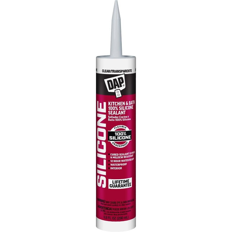DAP 08648 Sealant, Clear, 24 hr Curing, -40 to 400 deg F, 9.8 oz Tube (Pack of 12)