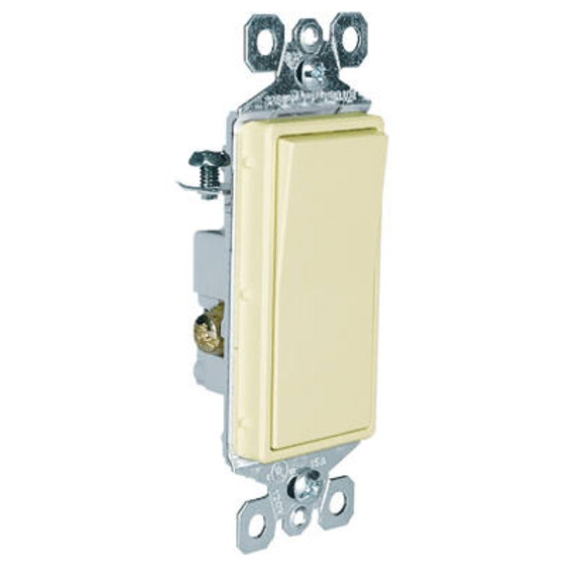 Legrand radiant Series TM873ICC10 Paddle Switch, 15 A, 120/277 VAC, Push Wire, Side Wire Terminal, Ivory, 3-Pole