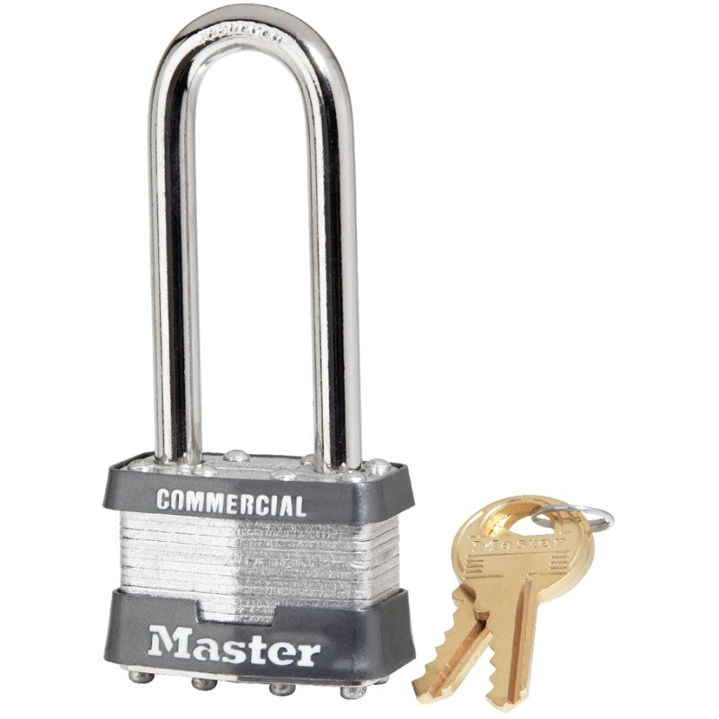 Master Lock 1KALJ 2729 Padlock, Keyed Alike Key, 5/16 in Dia Shackle, 2-1/2 in H Shackle, Nickel Hardened Steel Shackle (Pack of 6)