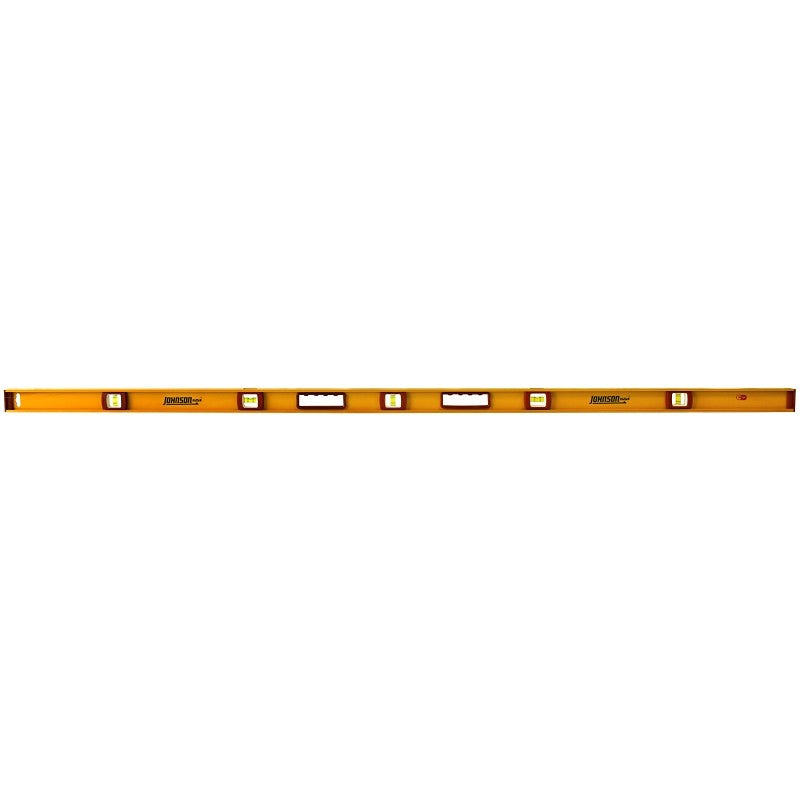 Johnson 1234-7800 I-Beam Level, 78 in L, 5-Vial, Magnetic, Aluminum, Yellow