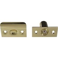Adjustable Ball Catch With Plates 1 By 2-1/8 Inch Polished Brass on Steel
