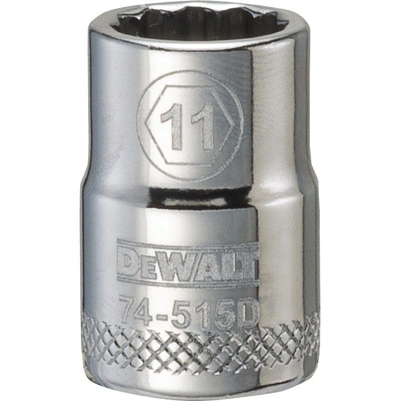 DEWALT DWMT74515OSP Hand Socket, 11 mm Socket, 3/8 in Drive, 12-Point, Vanadium Steel, Polished Chrome