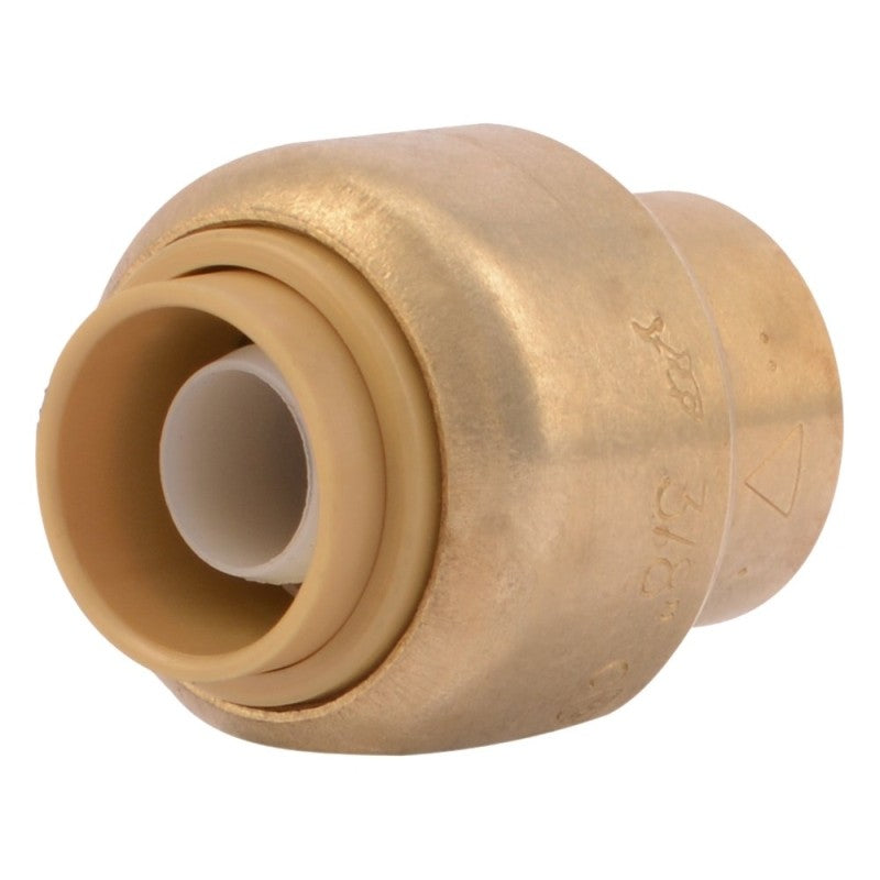 SharkBite U512LFA End Cap, 3/8 in, Brass, Chrome, 200 psi Pressure