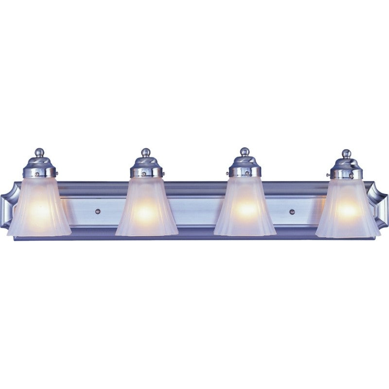 Boston Harbor RF-V-042-BN Vanity Light Fixture, 60 W, 4-Lamp, A19 or CFL Lamp, Steel Fixture, Brushed Nickel Fixture
