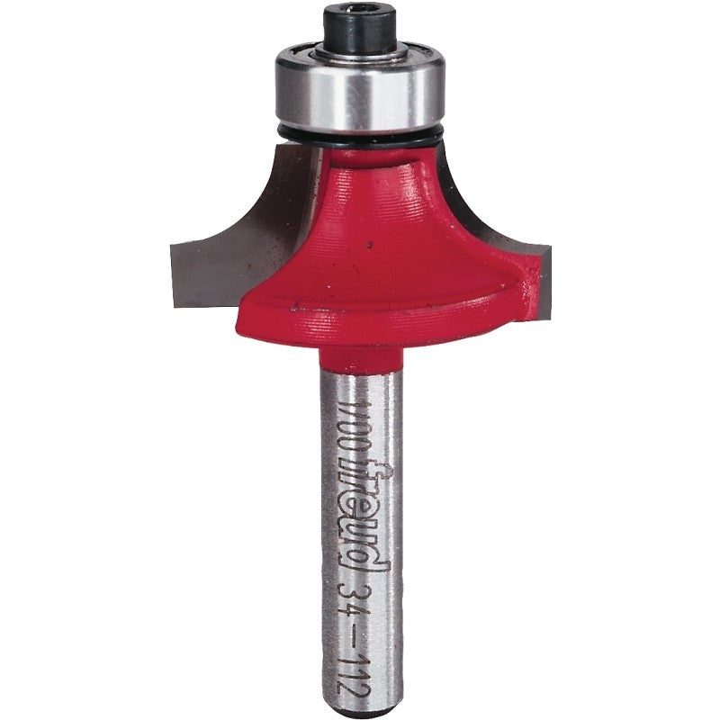 Freud 34-112 Series Router Bit, 1/2 in Dia, 1-1/4 in Dia Cutter, 2-3/16 in OAL, 1/4 in Dia Shank, 4-Cutter, Carbide