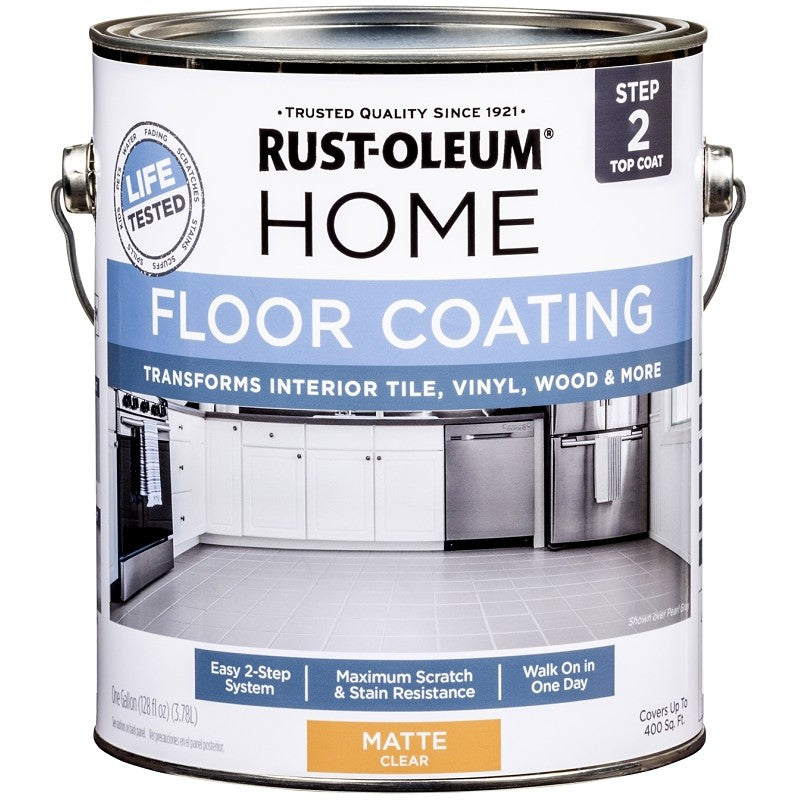 Rust-Oleum 358585 Floor Coating Kit, Matte, Clear, 1 gal