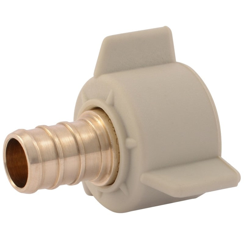 SharkBite UC526LFA Hose to Pipe Adapter, 1/2 in, PEX Barb x FNPT, DZR Brass, 200 psi Pressure, 12/PK