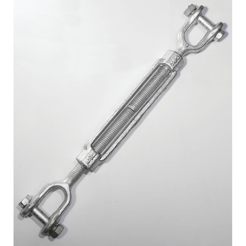 Baron 19-5/8X6 Turnbuckle, 3500 lb Working Load, 5/8 in Thread, Jaw, Jaw, 6 in L Take-Up, Galvanized Steel