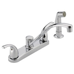 Peerless Tunbridge Series P299508LF Two-Handle Kitchen Faucet, 1.8 gpm, 2-Handle, 4-Faucet Hole, Chrome Plated