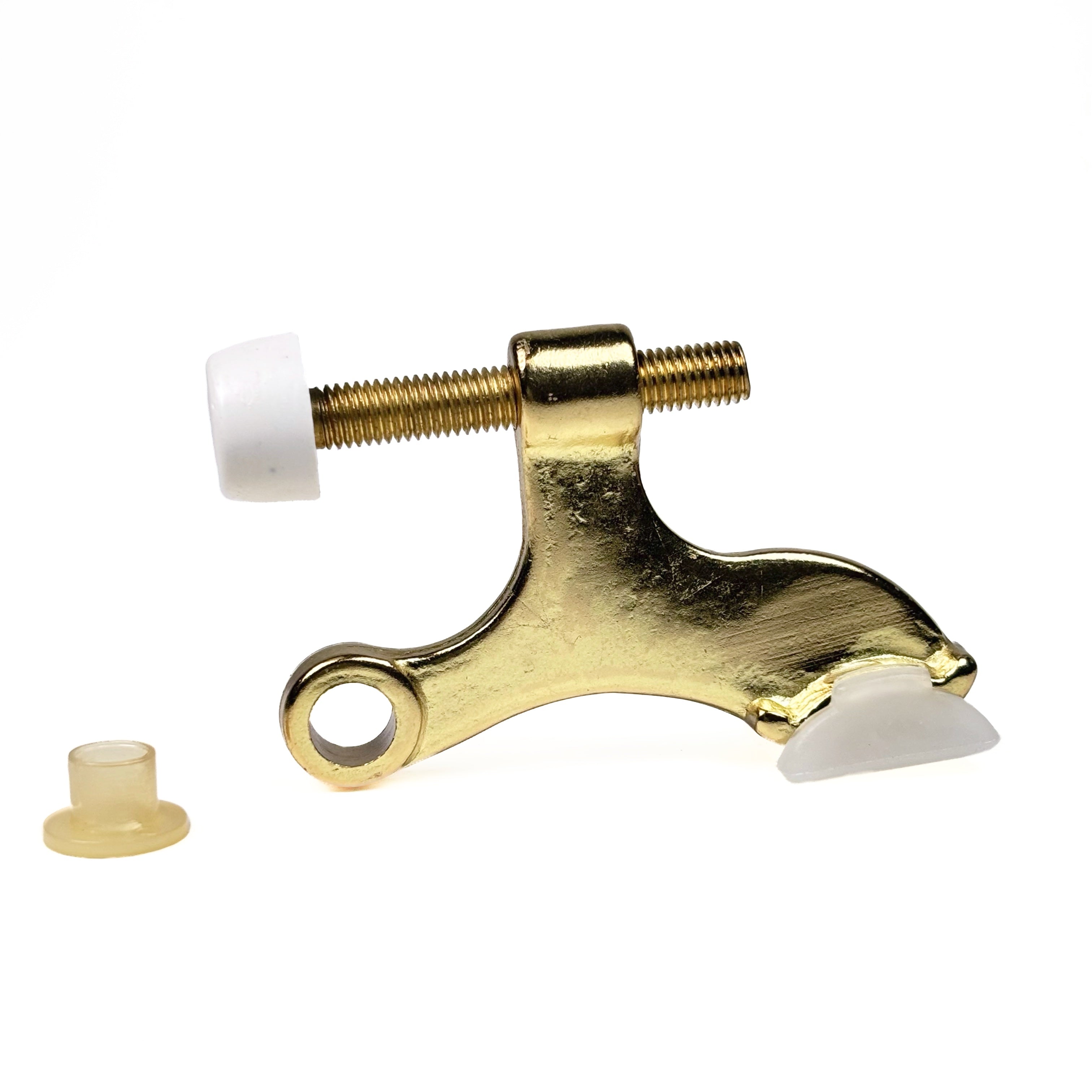 Contoured Hinge Pin Door Stop Polished Solid Brass (POS)