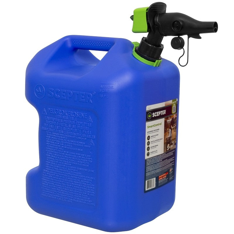 Scepter SmartControl FSCK571 Fuel Can with Rear Handle, 5 gal, Polypropylene, Blue