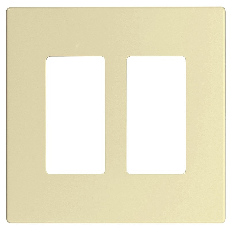 Eaton Cooper Wiring PJ PJS262LA Wallplate, 4.87 in L, 4.94 in W, 2 -Gang, Polycarbonate, Light Almond, High-Gloss