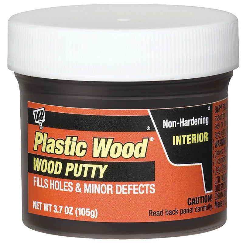 DAP Plastic Wood 21266 Wood Putty, Paste, Mild, Pleasant, Ebony, 3.7 oz (Pack of 6)