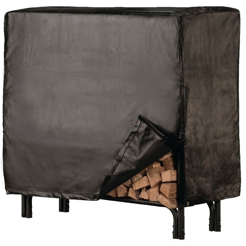 Shelter SLRCD-XL Log Rack Cover, 100 in L, 21 in W, Vinyl, Black