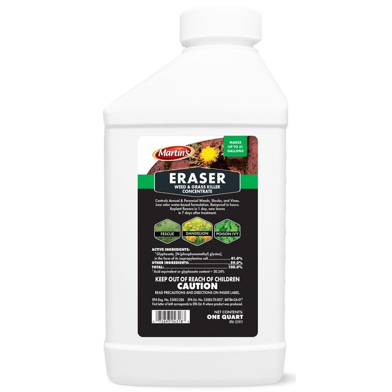 Martin's 82004318 Weed and Grass Killer, Liquid, Clear, 1 qt