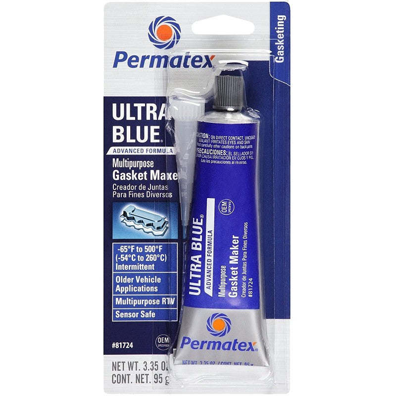 Permatex 81724 Gasket Maker, Blue, 3.35 oz Tube, Paste, Mild