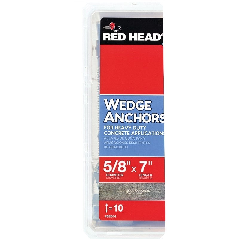 Red Head TruBolt 03044 Wedge Anchor, 5/8 in Dia, 7 in L, Steel, Zinc