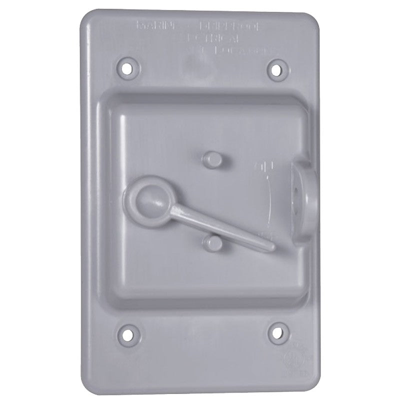 Bell Outdoor PTC100GY Toggle Switch Cover, 1.88 in L, 3 in W, 1-Gang, Polycarbonate, Gray