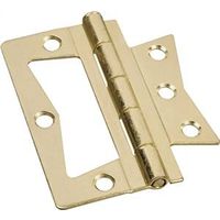 Bi-Fold Folding Door Non Mortise Door Hinges 3 Inch Brass Plated Steel 2 Pack