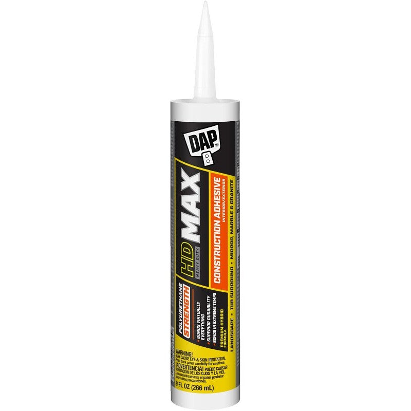 DAP DYNAGRIP 27511 Construction Adhesive, White, 9 oz Cartridge