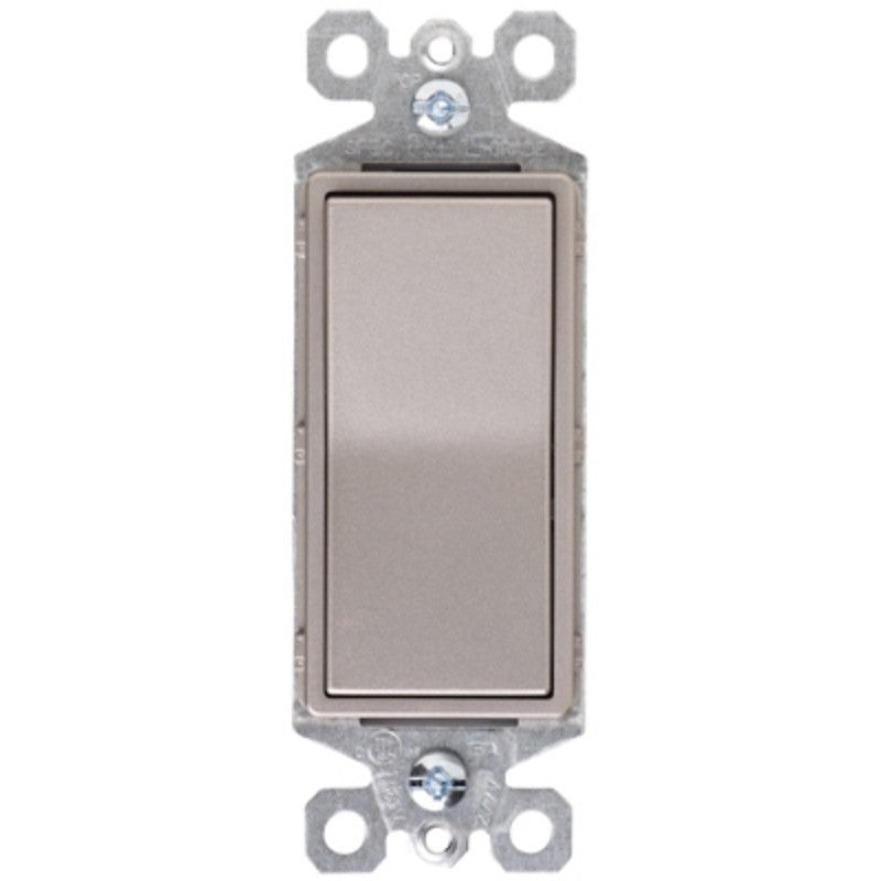 Legrand radiant Series TM873NICC10 Paddle Switch, 15 A, 120/277 VAC, Push Wire, Side Wire Terminal, Nickel