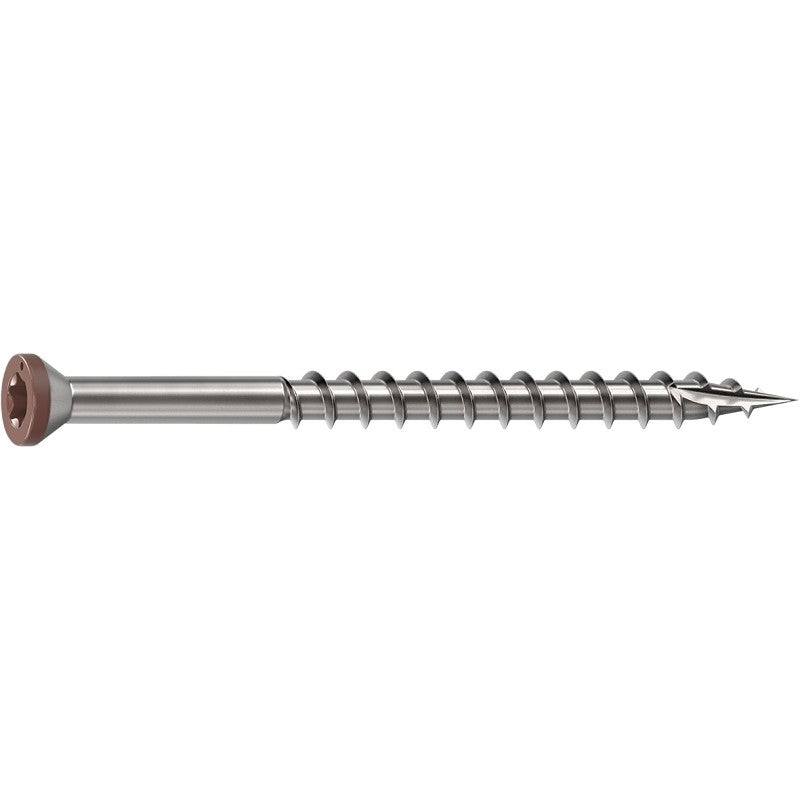 Camo 0353050BS Deck Screw, 0.163 in Thread, 2-1/2 in L, Star Drive, Sharp, Type-17 Point, 316 Stainless Steel, Brown