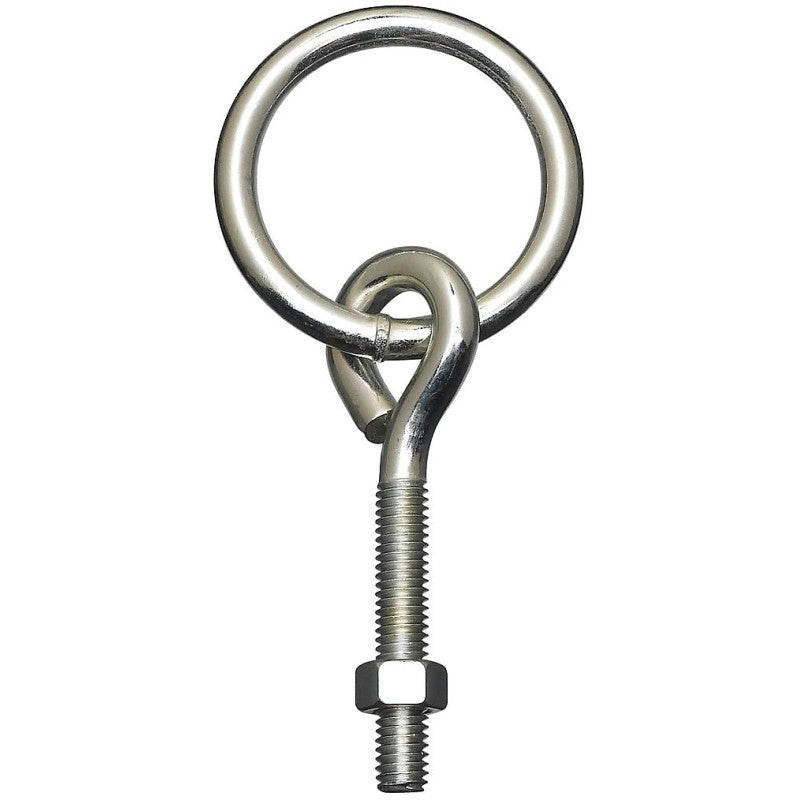 National Hardware 2061BC Series N220-624 Hitch Ring with Eye Bolt, 160 lb Working Load, 2 in ID Dia Ring, Steel, Zinc