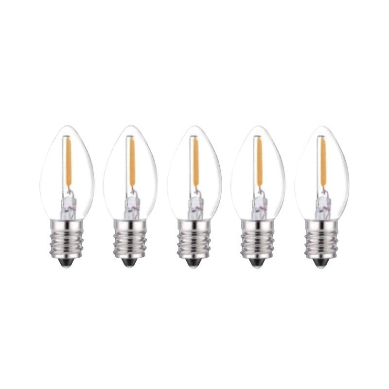 Santas Forest 26788 LED Filament Retro Replacement Bulb, Transparent, C7, Clear