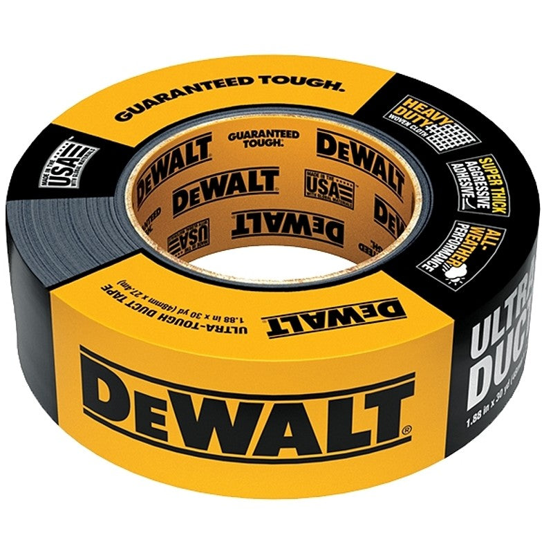DEWALT 99233 Duct Tape, 30 yd L, 1.88 in W, Black
