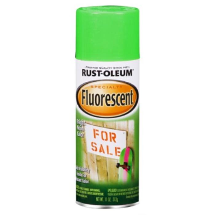 Rust-Oleum 342417 Specialty Paint, Flat/Matte, Fluorescent Green, 11 oz, Aerosol Can