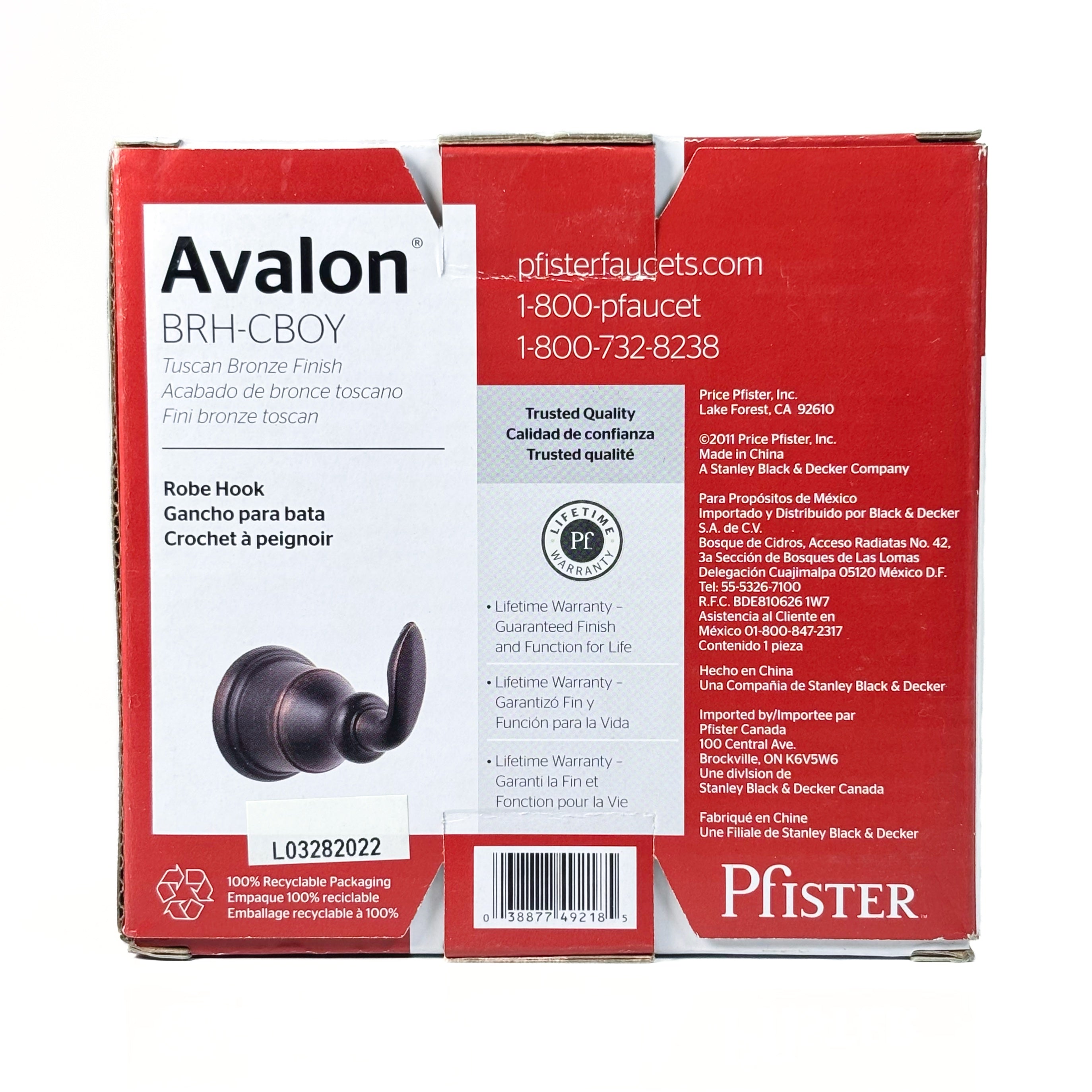 Avalon Robe Hook Venetian Tuscan Bronze