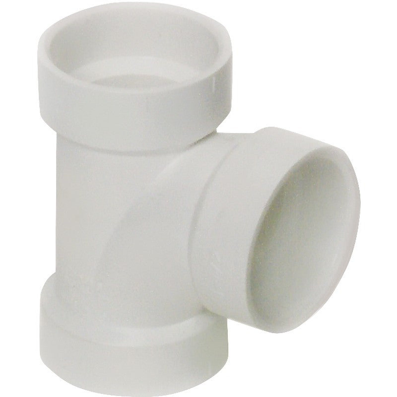 Canplas 192151L Sanitary Pipe Tee, 1-1/2 in, Hub, PVC, White