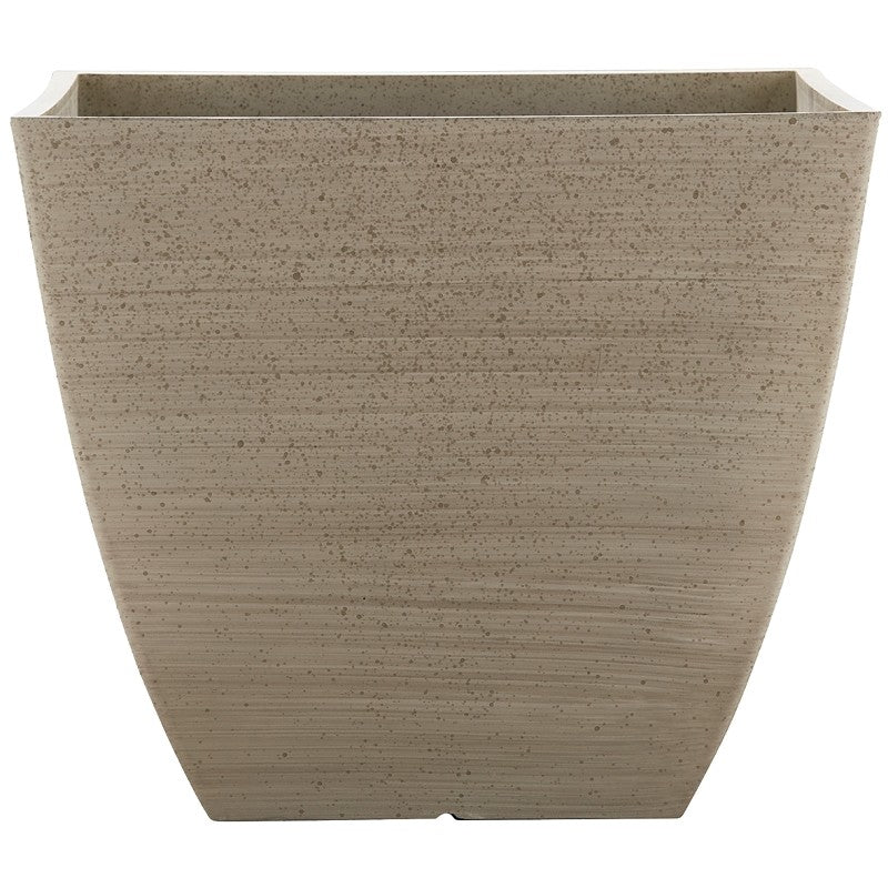 Southern Patio HDR-091660 Newland Planter, 13-1/2 in H, 16 in W, 16 in D, Square, Plastic/Resin, White, Stone Aesthetic