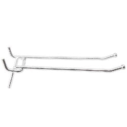 Double Multi Fit Pegboard Hook 4 Inch Zinc Plated Steel Bulk