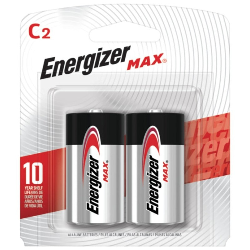 Energizer E93BP-2 Battery, 1.5 V Battery, C Battery, Alkaline, Manganese Dioxide, Zinc