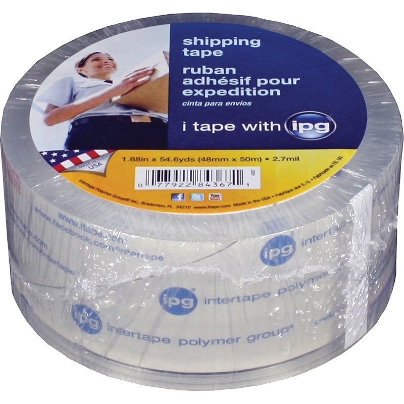 IPG 4367 Shipping Tape, Clear, 54.6 yd L, 1.88 in W
