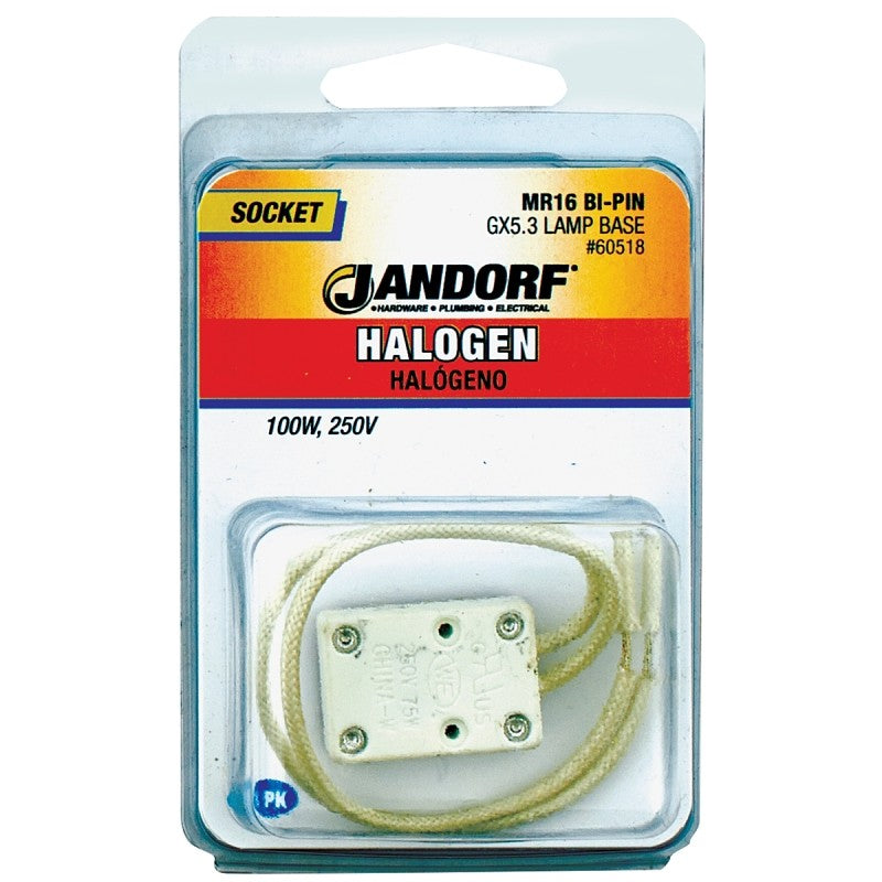 Jandorf 60518 Lamp Socket, 250 V, 100 W, Porcelain Housing Material