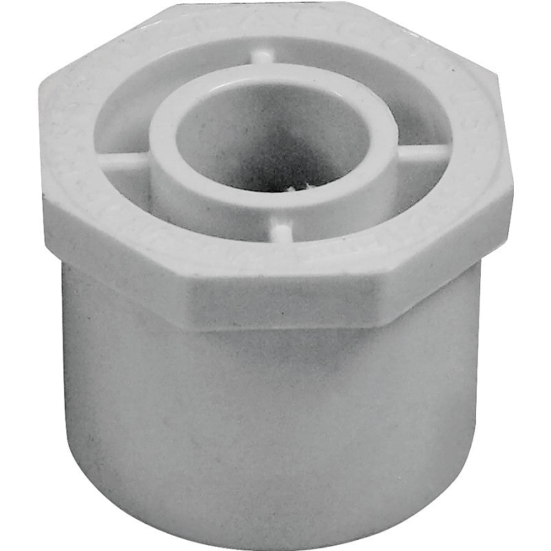 IPEX 435653 Reducing Bushing, 1-1/2 x 1/2 in, Spigot x Socket, White, SCH 40 Schedule, 150 psi Pressure