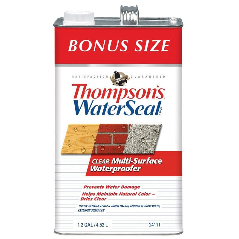 Thompson's WaterSeal TH.024111-03 Waterproofer, Clear, 1.2 gal, Can (Pack of 4)