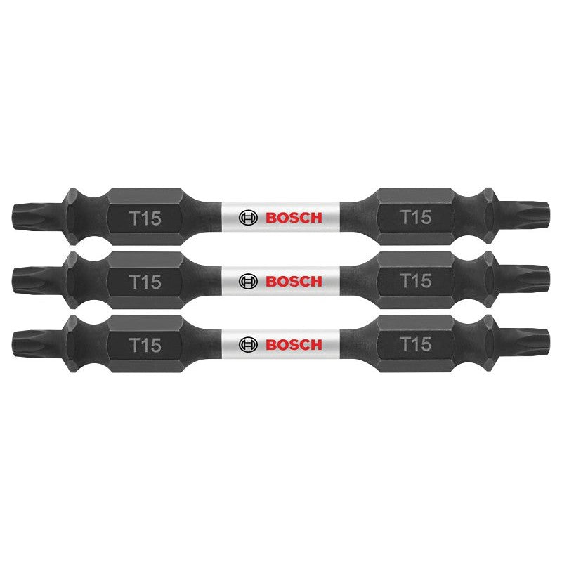 Bosch Impact Tough ITDET152503 Double-Ended Power Bit, #15 Drive, Torx Drive, 1/4 in Shank, Hex Shank, 2-1/2 in L