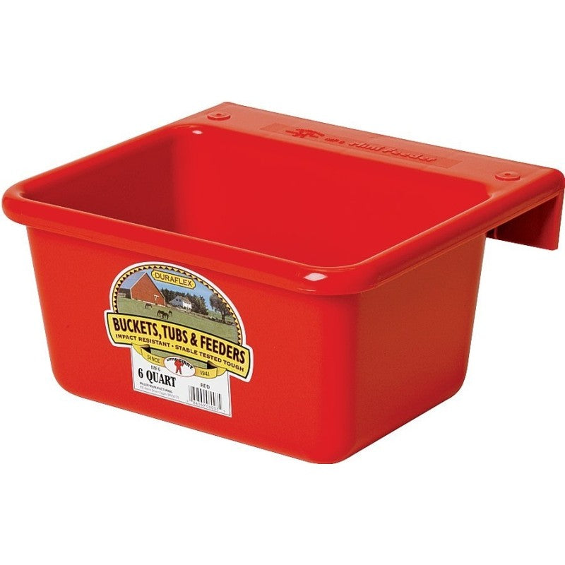 Little Giant MF6RED Hook Over Feeder, 6 qt Volume, DuraFlex Plastic, Red