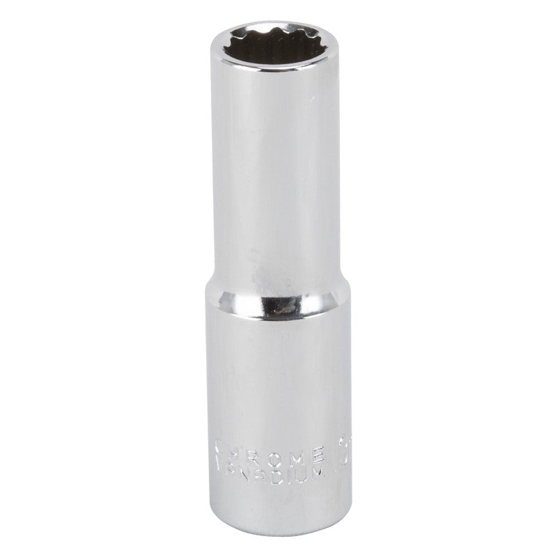 Vulcan MT6528974 Drive Socket, 13 mm Socket, 1/2 in Drive, 12-Point, Chrome Vanadium Steel, Chrome