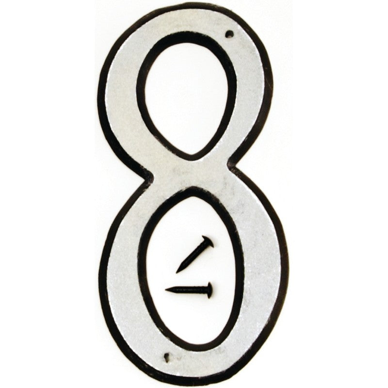 Hy-Ko 30600 Series 30608 House Number, Character: 8, 4 in H Character, Black/White Character, Plastic (Pack of 10)