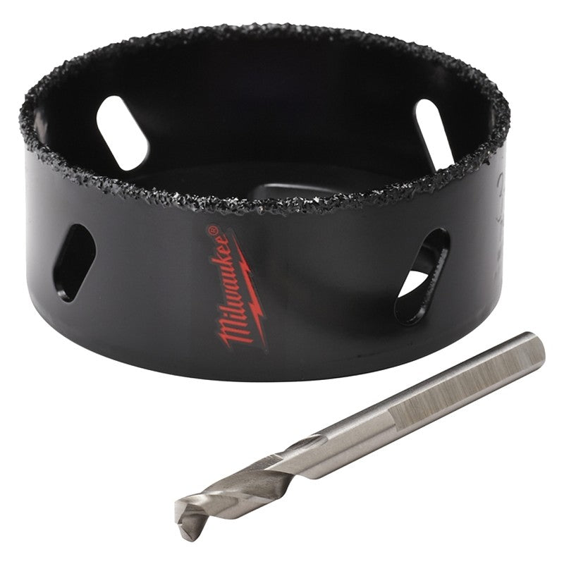 Milwaukee 49-56-0296 Hole Saw, 3-1/8 in Dia, 1 in D Cutting, 5/8-18 Arbor, 4 TPI, Carbide Cutting Edge