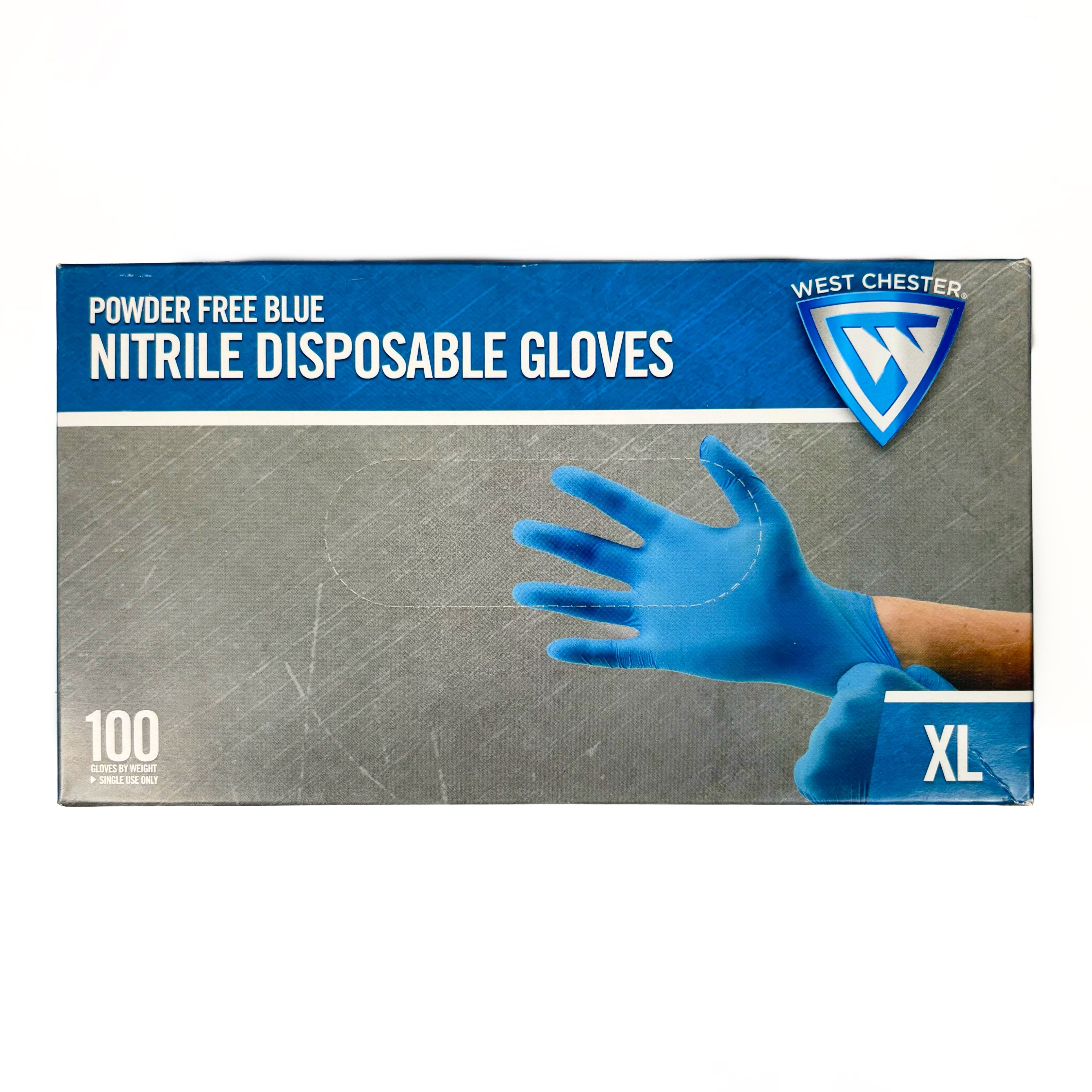 Blue Nitrile Powder Frble Gloves 3 Mil Extra Large 100 Per Box