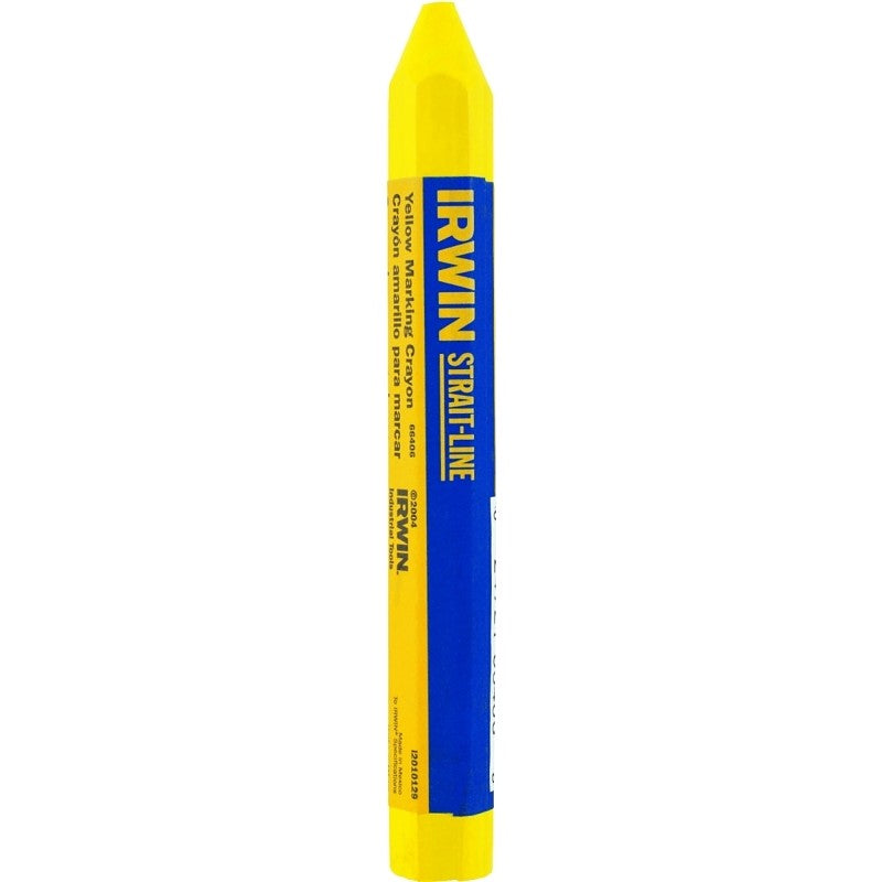 Irwin 66406 Hi-Visibility Lumber Crayon, Yellow, 1/2 in Dia, 4-1/2 in L (Pack of 12)