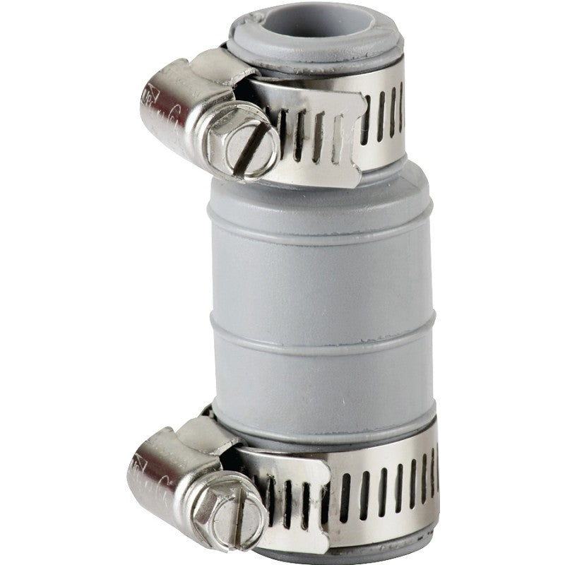 ProSource DWC-100 Dishwasher Connector with Clamp, 3/4 x 1 in, Hose Clamp, PVC, Gray